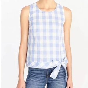 J Crew Blue Gingham Tank